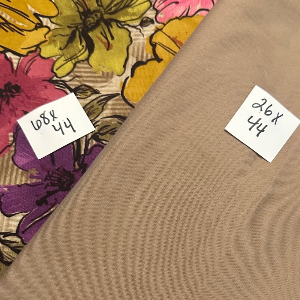 Legacy Studio Urban Beat New Day Floral & Solid Tan Cotton Fabric Bundle 2.61yd